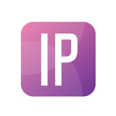 IP Letter Logo Design With Simple style