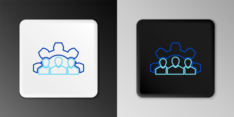 Line Project team base icon isolated on grey background. Business analysis and planning, consulting, team work, project management. Colorful outline concept. Vector.