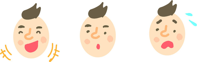 いろんな表情の顔3個セット