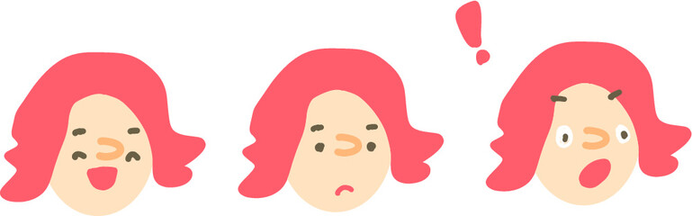 いろんな表情の顔3個セット