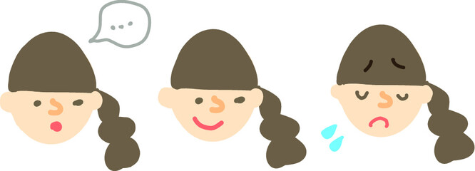 いろんな表情の顔3個セット