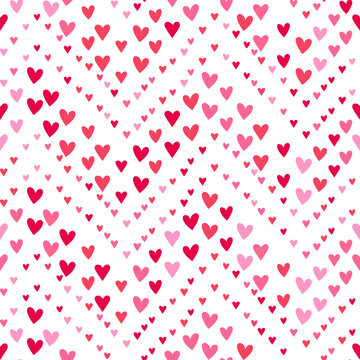 Lovely hand drawn romantic seamless pattern, great for Valentine's Day, Mother's Day, banner, wallpaper, textiles - vector design