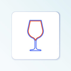Line Wine glass icon isolated on white background. Wineglass sign. Colorful outline concept. Vector.