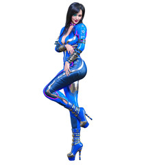 3D comics cosplay anime secret agent woman.