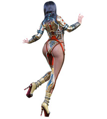 3D comics cosplay anime secret agent woman.