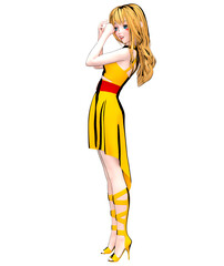 3D comics cosplay anime girl.