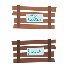 Empty wooden crate for fruits and vegetables keeping. Isolated on white background. Flat box illustration