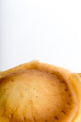 stack of pancakes on the board, copy space