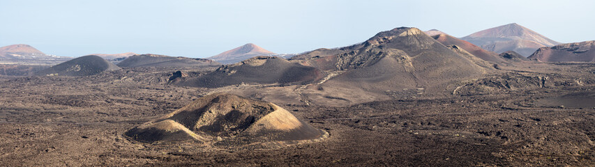 panorama shot from volcano caledera blanca on lanzarote