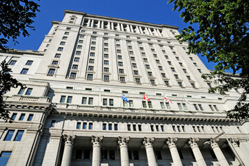 Quebec; Canada- june 25 2018 : Sun Life building in Montreal