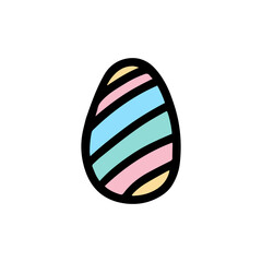  Easter decorated egg. Hand-drawn vector illustration in the doodle style. Egg a sketch. Design for Easter