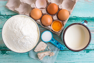 Ingredients for homemade donuts.