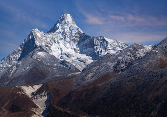 Ama Dablam Mount view from Sagarmatha National Park, Everest region, Khumbu, Nepal
