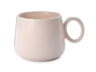 New clean ceramic cup isolated on white