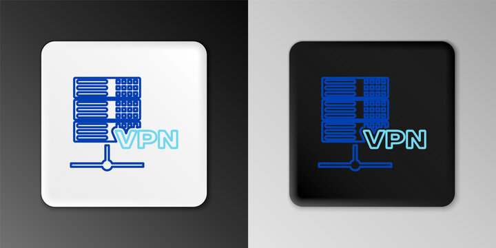 Line Server VPN icon isolated on grey background. Colorful outline concept. Vector.