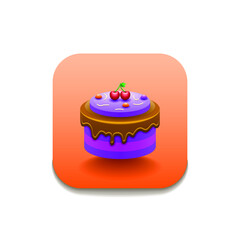 Cake Sweet Birthday Logo Vector Symbol Icon Design Style