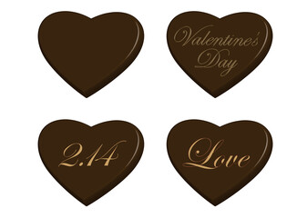 52_February_Valentine_illustration_Flat heart chocolate_bitter