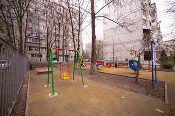 Moscow, Russia. playground. baby swing.