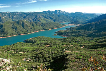 Fototapeta na wymiar Valle del Guadalquivir desde las Lagunillas, en las sierras de Cazorla, Segura y Las Villas.