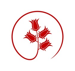 Hibiscus tea logo.  Isolated hibiscus tea on white background