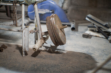 dumbbell set and trainer room