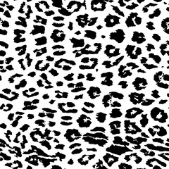 Full seamless leopard cheetah animal skin texture pattern vector. Ornamental black white design for women textile fabric printing. Suitable for trendy fashion use.