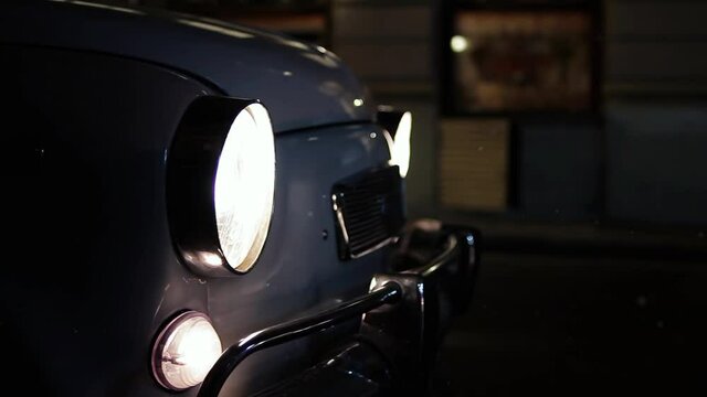 Old Car parking in the Street. 4K Resolution.