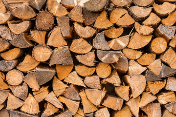 Wooden wall from chipped woods, Czech Republic