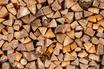 Wooden wall from chipped woods, Czech Republic