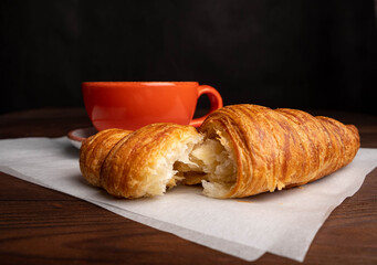 Coffee and croissant