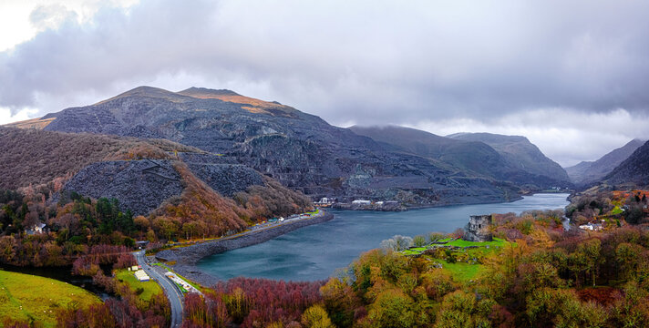 A view of Llanberis, a village, community and electoral ward in Gwynedd, northwest Wales