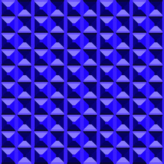 seamless pattern of geometric volumetric figures in the form of purple pyramids
