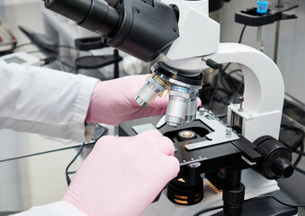 laboratory assistant conducts research in food production