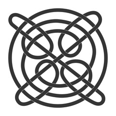 monochrome icon with Celtic knot ethnic art ornaments