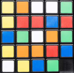 Image of a multicolored squares background, block pattern , square format