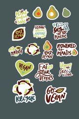 No single use plastics. Zero waste lettering quotes set. Hand lettering illustration for your desig. Sticker