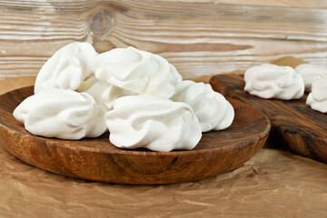White Meringue Cookies Made from Whipped Egg Whites