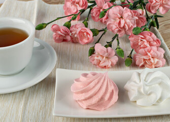 White Meringue Cookies Made from Whipped Egg Whites