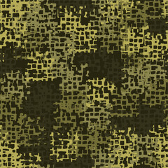 Full seamless khaki camouflage texture pattern vector. Yellow army skin design for textile fabric printing and wallpaper. Design for fashion and home design.