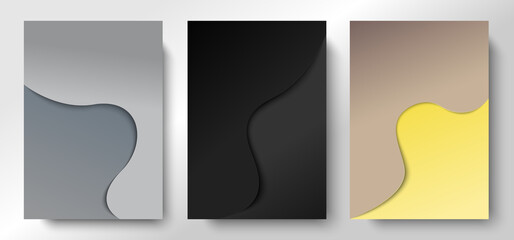 Creative posters set. Minimalistic trendy backgrounds for branding, banner, cover, card.