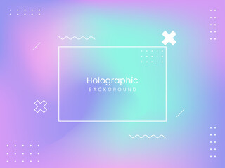 Abstract holographic background with neo memphis elements. with the colors: Blue, purple, pink. Suitable for posters, social media posts