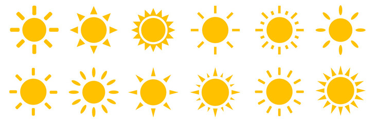 Sun icons collection. Vector illustration