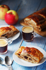 Traditional Austrian strudel with apples