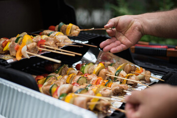 shish kebabs on the grill