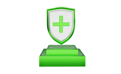 Fototapeta premium 3d medical protection healthcare shield isolate 