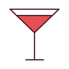 cocktail cup with red beverage line and fill icon