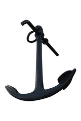 Admiral's anchor, nineteenth century anchor, on a white isolated background