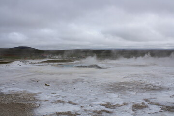 Hveravellir, Islandia.  Aguas termales ubicadas en la ruta 35.