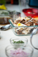 Instructional image for how to cook Vegan Mushroom Polenta