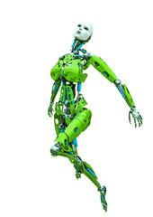 cyborg girl comic pose one